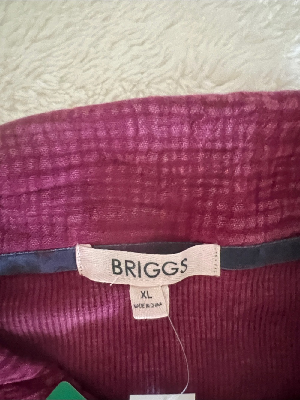 NWT Briggs New York Corduroy Button-Front Shirt Jacket in Mauve Pink Size XL - Picture 9 of 16